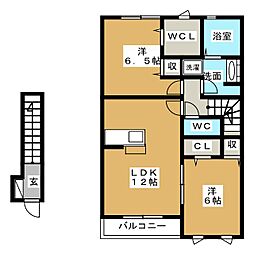 グランシャリオ 2LDKの間取図画像
