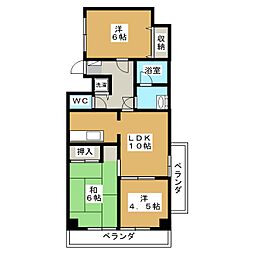 メゾンエスユー 3LDKの間取図画像
