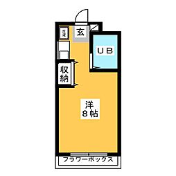 キャビンクルーズ ワンルームの間取図画像