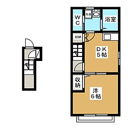 モルゲンロート 1DKの間取図画像