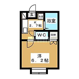 ディアロック 1Kの間取図画像