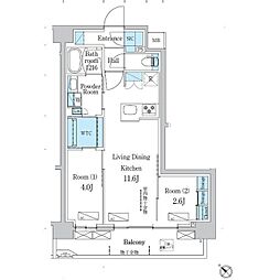 江戸川区西瑞江4丁目マンション 2LDKの間取図画像