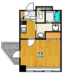 メルヴェイユ 1Kの間取図画像