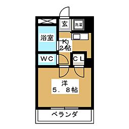 行徳おおやビル 1Kの間取図画像