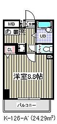 グランヴィラ・サン 1Kの間取図画像