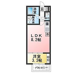 メゾン・ドゥ・アッシュ妙典 1LDKの間取図画像