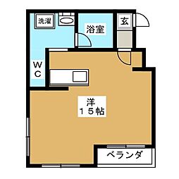 井上マンション ワンルームの間取図画像