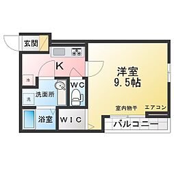 ウィン行徳 1Kの間取図画像