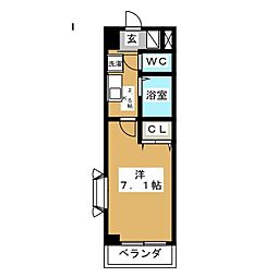 ベルデ行徳 1Kの間取図画像