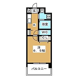 レジディア船橋II 4階1Kの間取り