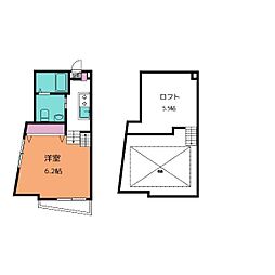 KS新船橋 1階1Kの間取り