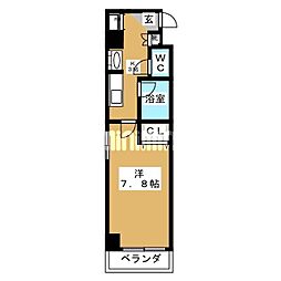 フルーラン船橋 1Kの間取図画像