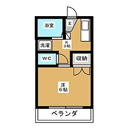 エクセル東船橋C 1Kの間取図画像