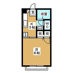 サニーコート・K 1Kの間取図画像