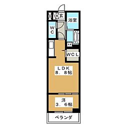 ジェンティーレトリヤマ5 1LDKの間取図画像