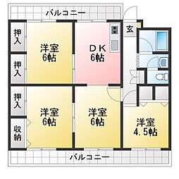 コープ野村夏見2 4DKの間取図画像