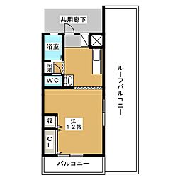 石井マンション ワンルームの間取図画像