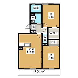 ヴェルドミール本八幡 2LDKの間取図画像