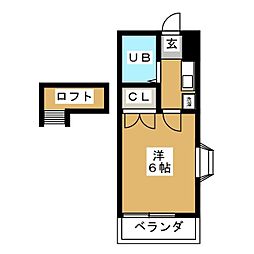 ベルメゾン ワンルームの間取図画像