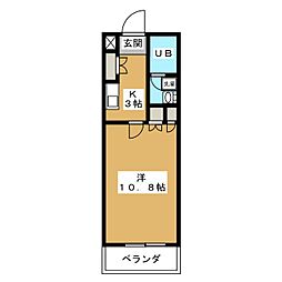 ドエル市川貳番館 1Kの間取図画像