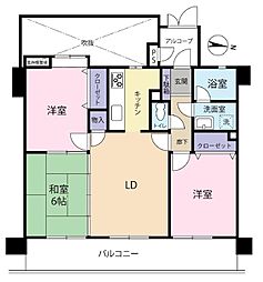 エスポワール宮崎県庁通り 3LDKの間取図画像