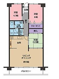 パークオーシャン 3LDKの間取図画像