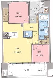 オーヴィジョン青葉東 2LDKの間取図画像