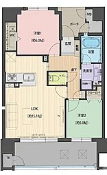 オーヴィジョン青葉東 2LDKの間取図画像