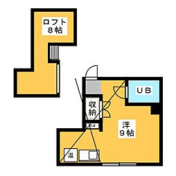 星野ビル ワンルームの間取図画像