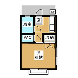 シティハイム・コジマ 1Kの間取図画像