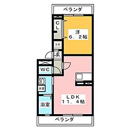 クヴァルチーラ奥戸 1LDKの間取図画像