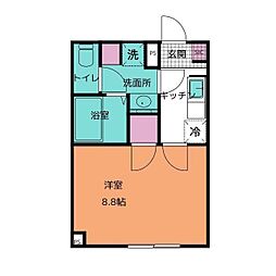 ルエリア平井 1Kの間取図画像