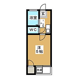 コーポ亀翠 1Kの間取図画像