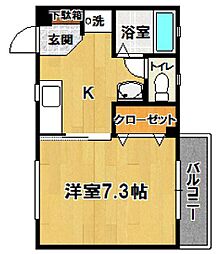 アルバ・カーサ 1Kの間取図画像
