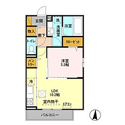 アルヴェアーレ1 1LDKの間取図画像