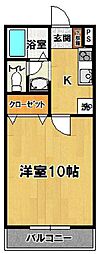 パーマナント洞峰 1Kの間取図画像