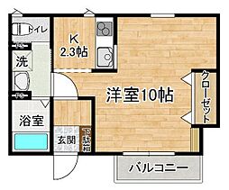 Rainbow Kamiyokoba A 1Kの間取図画像