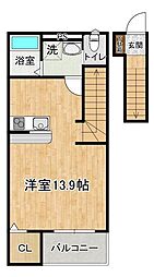 Rainbow Kamiyokoba A 1Kの間取図画像