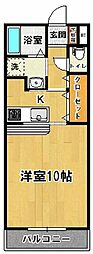 マンションプラチード 1Kの間取図画像
