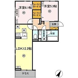 Serenvita Matsushiro(セレウィータ マツ 2LDKの間取図画像