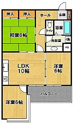 シフォン 3LDKの間取図画像