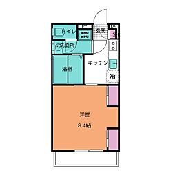 リブリ・アイリス幕張本郷 1階1Kの間取り