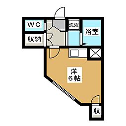 川島ハイツ ワンルームの間取図画像