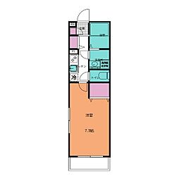 リブリ-Okubo 1Kの間取図画像