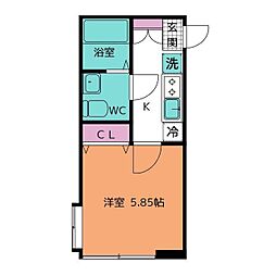 ラフィーナ東船橋 1Kの間取図画像