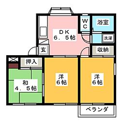 中村コーポ 3DKの間取図画像