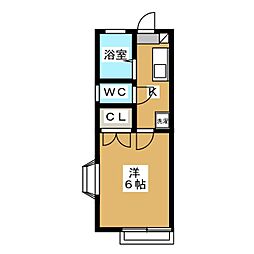 けいようハイツ 1Kの間取図画像