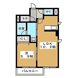 ベルヴュコート津田沼 1LDKの間取図画像
