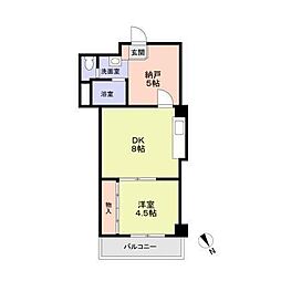 キャピタルステイ 1SDKの間取図画像