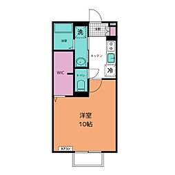 エルミタージュ 1Kの間取図画像